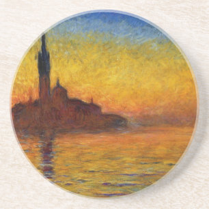 Monet Sunset Venice Colourful Impressionism Art Coaster