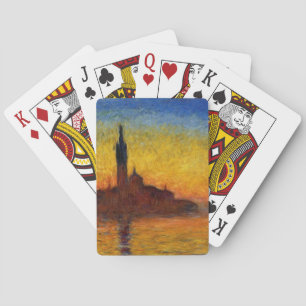 Monet Sunset Venice Colourful Impressionism Art Playing Cards