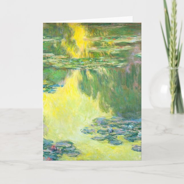 Monet Sunset Waterlilies Greeting Card (Front)