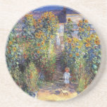 Monet, "The Artist's Garden at Vétheuil" Coaster<br><div class="desc">Claude Monet,  "The Artist's Garden at Vétheuil",  1880 - fine art French Impressionist painting.</div>