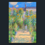 Monet The Artist's Garden at Vétheuil Photo Print<br><div class="desc">Photo Print featuring Claude Monet’s oil painting The Artist's Garden at Vétheuil (1880). Sunflowers and other beautiful blue and red flowers line a garden path where children are taking a pleasant stroll. A great gift for fans of impressionism and French art.</div>