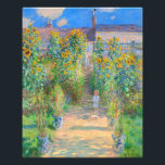 Monet The Artist's Garden at Vétheuil Photo Print<br><div class="desc">Photo Print featuring Claude Monet’s oil painting The Artist's Garden at Vétheuil (1880). Sunflowers and other beautiful blue and red flowers line a garden path where children are taking a pleasant stroll. A great gift for fans of impressionism and French art.</div>