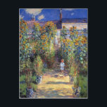 Monet, "The Artist's Garden at Vétheuil" Postcard<br><div class="desc">Claude Monet,  "The Artist's Garden at Vétheuil",  1880 - fine art French Impressionist painting.</div>