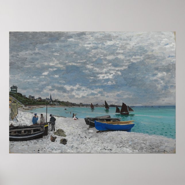 Monet - The Beach At Sainte Adresse Poster (Front)