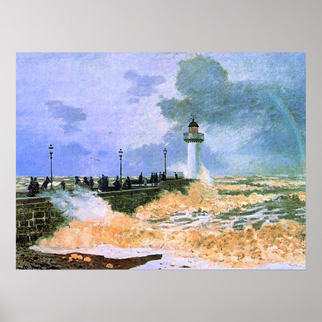Monet - The Jetty at Le Havre, Poster (Front)