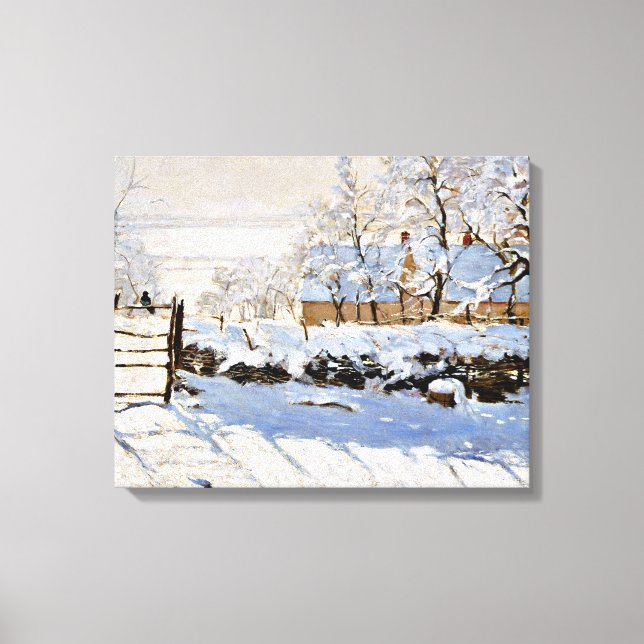 Monet - The Magpie, famous painting, Canvas Print (Front)