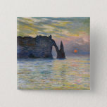 Monet - The Manneport, Cliff at Etretat, Sunset 15 Cm Square Badge<br><div class="desc">The Manneport,  Cliff at Etretat,  Sunset / Etretat,  soleil couchant - Claude Monet in 1883</div>