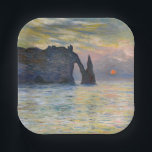 Monet - The Manneport, Cliff at Etretat, Sunset Paper Plate<br><div class="desc">The Manneport,  Cliff at Etretat,  Sunset / Etretat,  soleil couchant - Claude Monet in 1883</div>