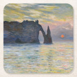 Monet - The Manneport, Cliff at Etretat, Sunset Square Paper Coaster<br><div class="desc">The Manneport,  Cliff at Etretat,  Sunset / Etretat,  soleil couchant - Claude Monet in 1883</div>