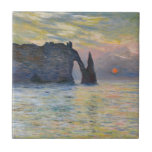 Monet - The Manneport, Cliff at Etretat, Sunset Tile<br><div class="desc">The Manneport,  Cliff at Etretat,  Sunset / Etretat,  soleil couchant - Claude Monet in 1883</div>