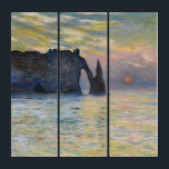 Monet - The Manneport, Cliff at Etretat, Sunset Triptych<br><div class="desc">The Manneport,  Cliff at Etretat,  Sunset / Etretat,  soleil couchant - Claude Monet,  1883</div>