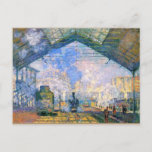 Monet - The Saint-Lazare Station, fine art Postcard<br><div class="desc">The Saint-Lazare Station,  fine art painting by French Impressionist artist,  Claude Monet,  1877</div>