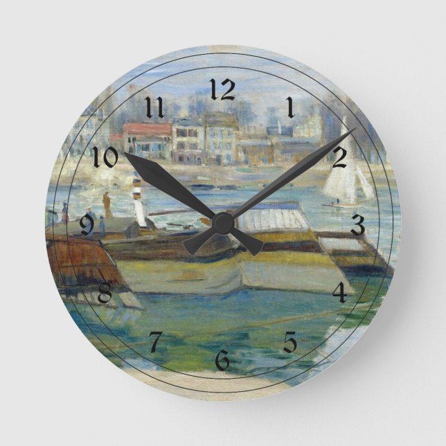 Monet - The Seine at Asnieres Round Clock (Front)