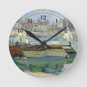 Monet - The Seine at Asnieres Round Clock