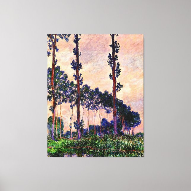 Monet - Three Trees in Grey Weather Canvas Print (Front)