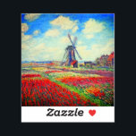 Monet Tulips Windmill<br><div class="desc">Sticker featuring Claude Monet’s flower and windmill painting. Beautiful and colourful fields of red,  pink,  and yellow tulips next to a windmill and house in Holland. A great Monet gift for fans of impressionism and French art.</div>