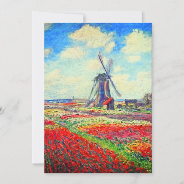 Monet Tulips Windmill Card (Front)