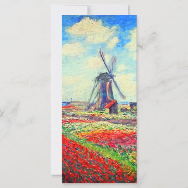 Monet Tulips Windmill Card (Front)