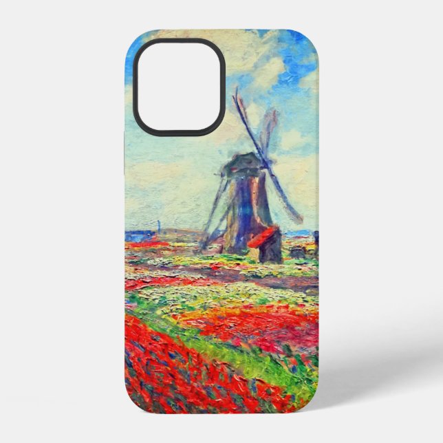 Monet Tulips Windmill iPhone Case (Back)
