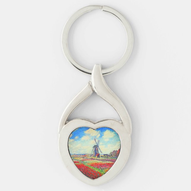 Monet Tulips Windmill Key Ring (Front)