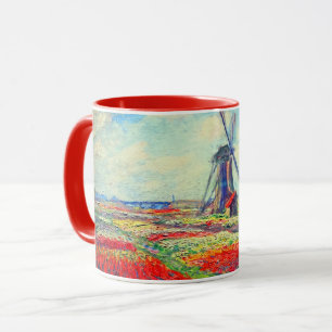 Monet Tulips Windmill Mug