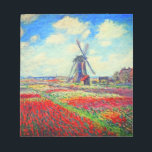 Monet Tulips Windmill Notepad<br><div class="desc">Notepad featuring Claude Monet’s flower and windmill painting. Beautiful and colourful fields of red,  pink,  and yellow tulips next to a windmill and house in Holland. A great Monet gift for fans of impressionism and French art.</div>