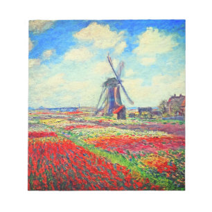 Monet Tulips Windmill Notepad