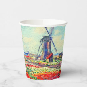 Monet Tulips Windmill Paper Cups