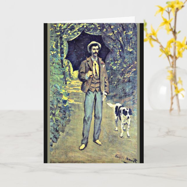 Monet, Victor Jacquemont Holding a Parasol Card (Yellow Flower)