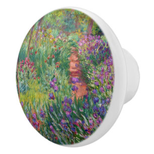 Monet vintage blossoms flowers vines ceramic knob