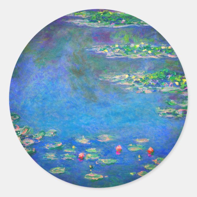 Monet Water Lilies 1906 Classic Round Sticker (Front)