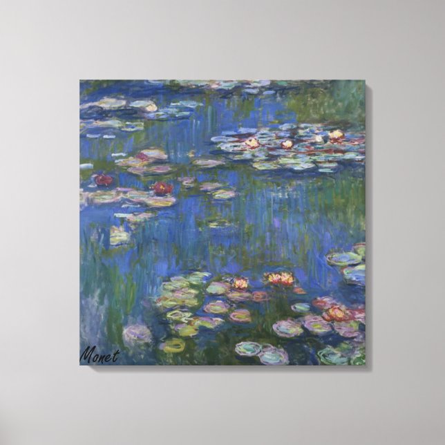 MONET WATER LILIES 1916 blue Stretched Canvas Art (Front)