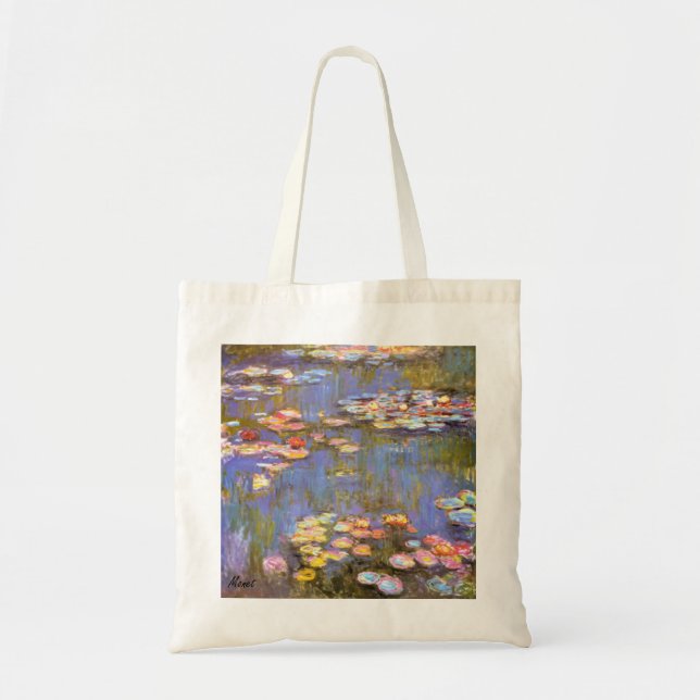 MONET Water Lilies 1916 bright hues tote bag (Front)