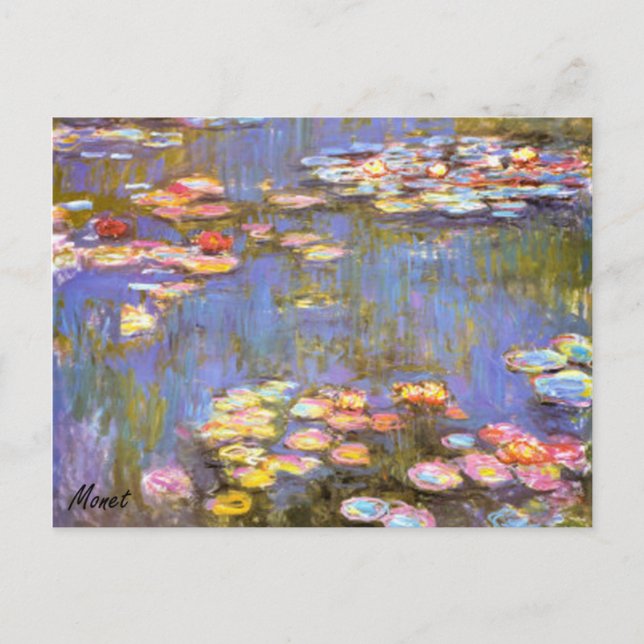 MONET Water Lilies 1916 brite hues POSTCARD (Front)