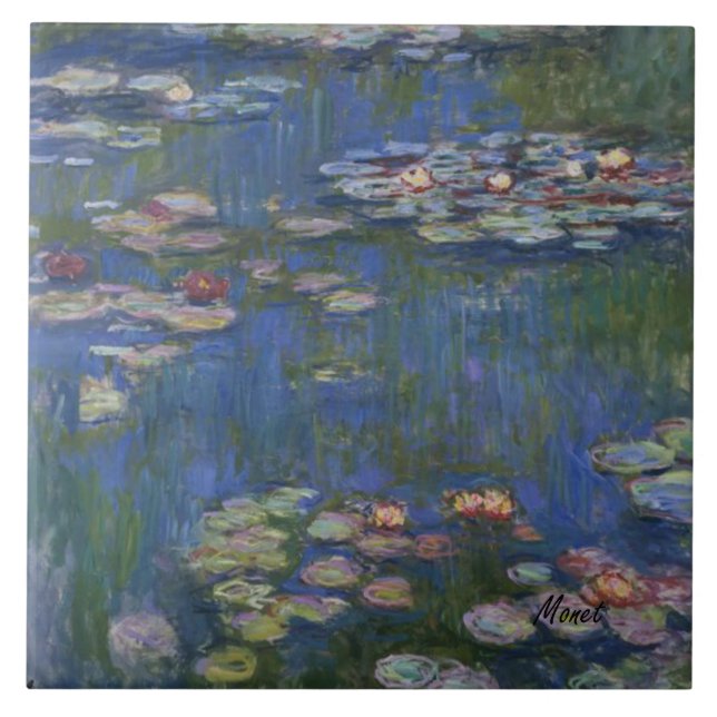MONET Water Lilies 1916 tile trivet (Front)