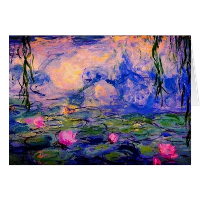 Monet water lilies 1919 art  card (Front Horizontal)