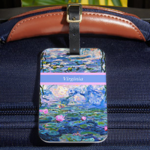 Monet - Water Lilies 1919 template Luggage Tag