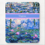 Monet - Water Lilies 1919 template Mouse Pad<br><div class="desc">Claude Monet's famous painting,  Water Lilies,  1919,  template,  ready to personalize. Insert your own name/text in place of Virginia.</div>