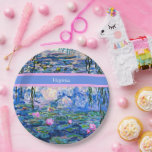 Monet - Water Lilies 1919 template Paper Plate<br><div class="desc">Claude Monet's famous painting,  Water Lilies,  1919,  template,  ready to personalise. Insert your own name/text in place of Virginia.</div>