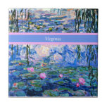 Monet - Water Lilies 1919 template Tile<br><div class="desc">Claude Monet's famous painting,  Water Lilies,  1919,  template,  ready to personalise. Insert your own name/text in place of Virginia.</div>