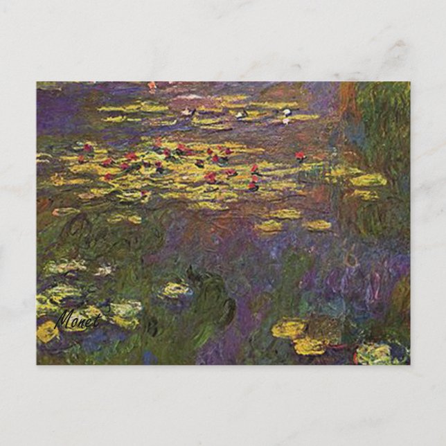 MONET Water Lilies 1920 Postcard (Front)