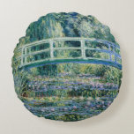 Monet - Water Lilies and Japanese Bridge Round Cushion<br><div class="desc">Water Lilies and Japanese Bridge,  famous painting by Claude Monet,  1899</div>