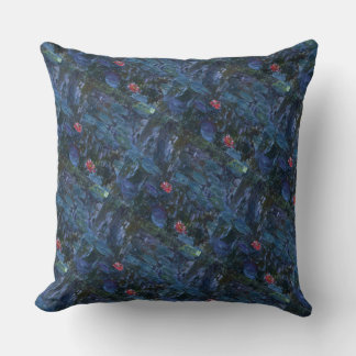 Monet Water Lilies and Reflections of a Willow Cushion