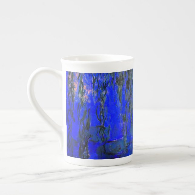 Monet Water Lilies and Weeping Willow Branches Bone China Mug (Left)