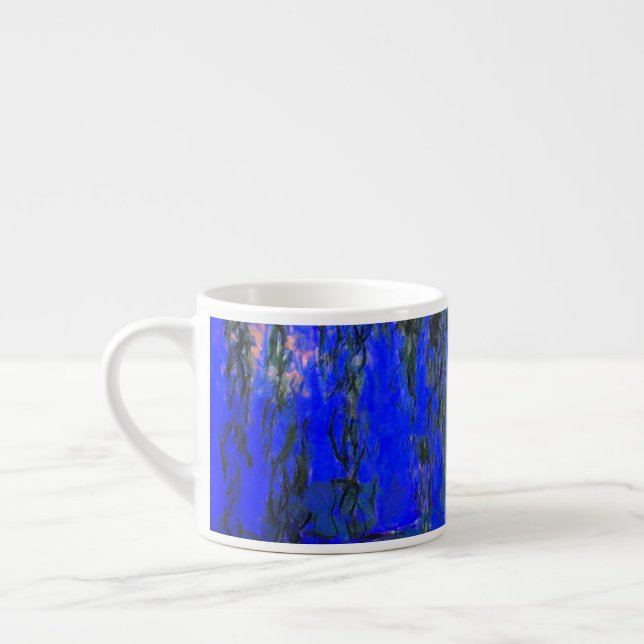 Monet Water Lilies and Weeping Willow Branches Espresso Cup (Left)