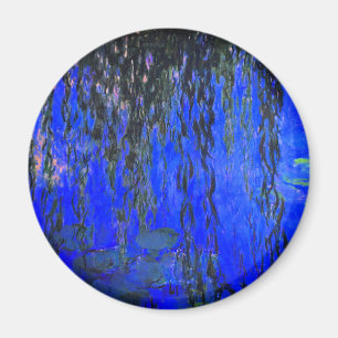 Monet Water Lilies and Weeping Willow Branches Magnet