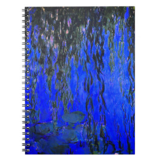 Monet Water Lilies and Weeping Willow Branches Notebook