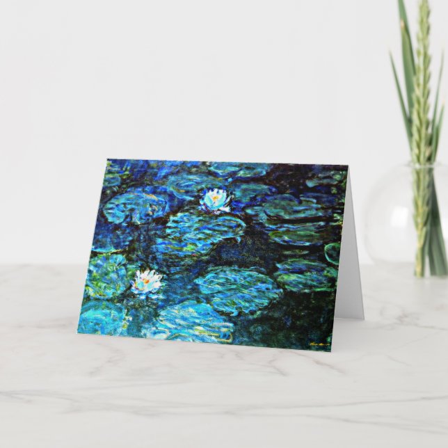 Monet - Water Lilies (Blue) Card (Front)