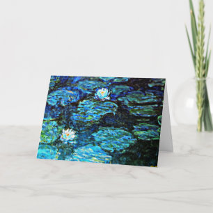 Monet - Water Lilies Blue  Card