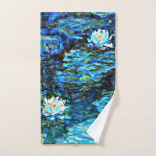 Monet - Water Lilies, Blue, Hand Towel